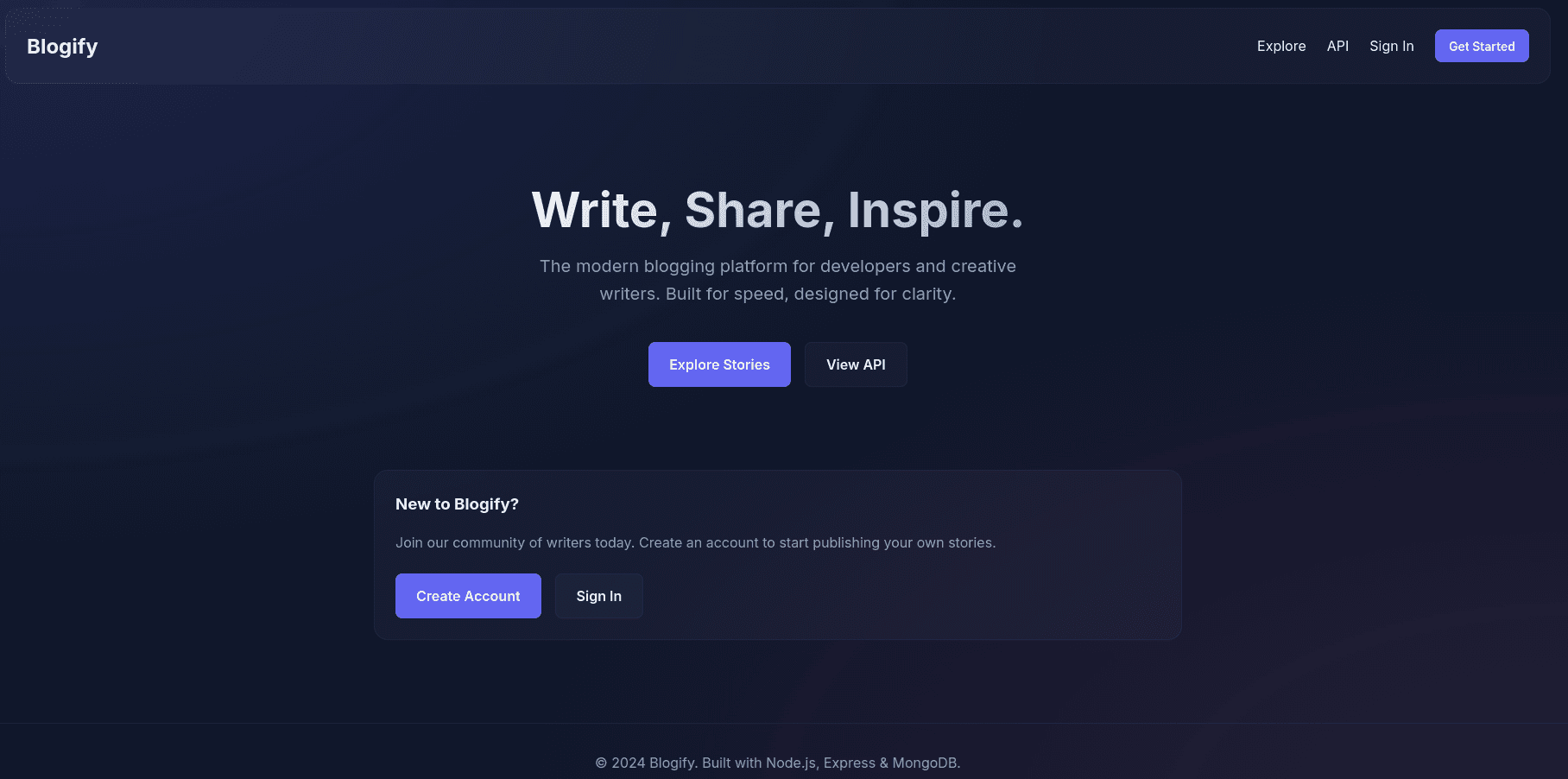 Blog API project preview
